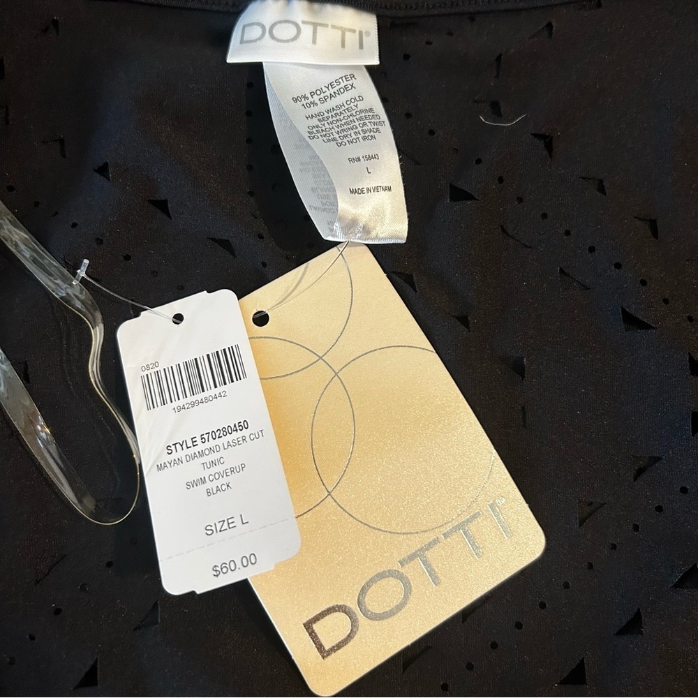 NWT DOTTI for Soma Mayan Diamond Laser Cut Tunic Coverup in Black - Picture 8 of 13